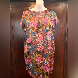 St John Silk Floral Print Dress-Size 10